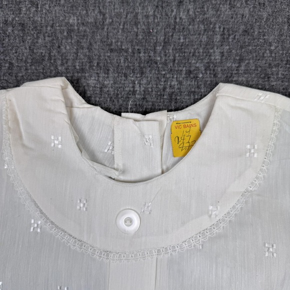 Vintage Polna Lee Shirt Womens 14 Short Sleeve Arnel Lace Blouse Sub-Teen 60s - Picture 4 of 8